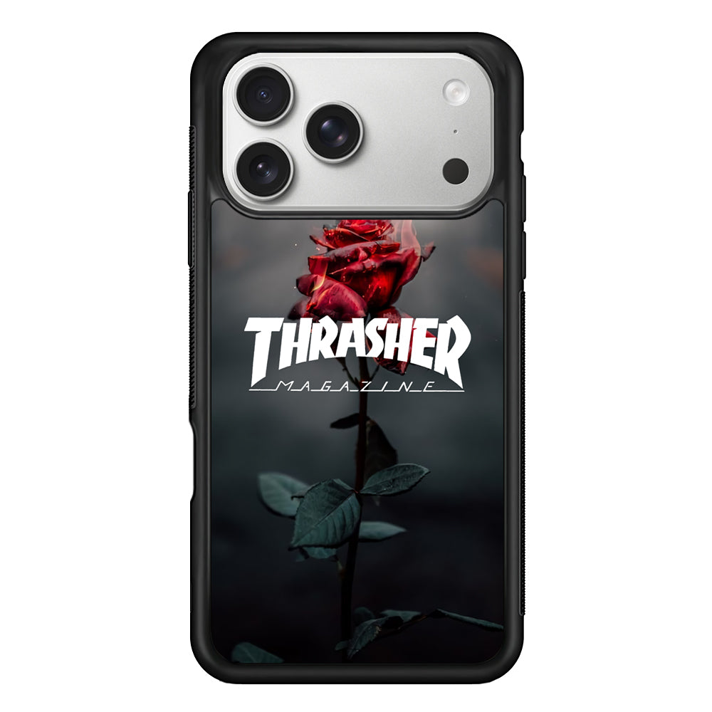 Thrasher Rose Flame iPhone 17 Pro Max Case