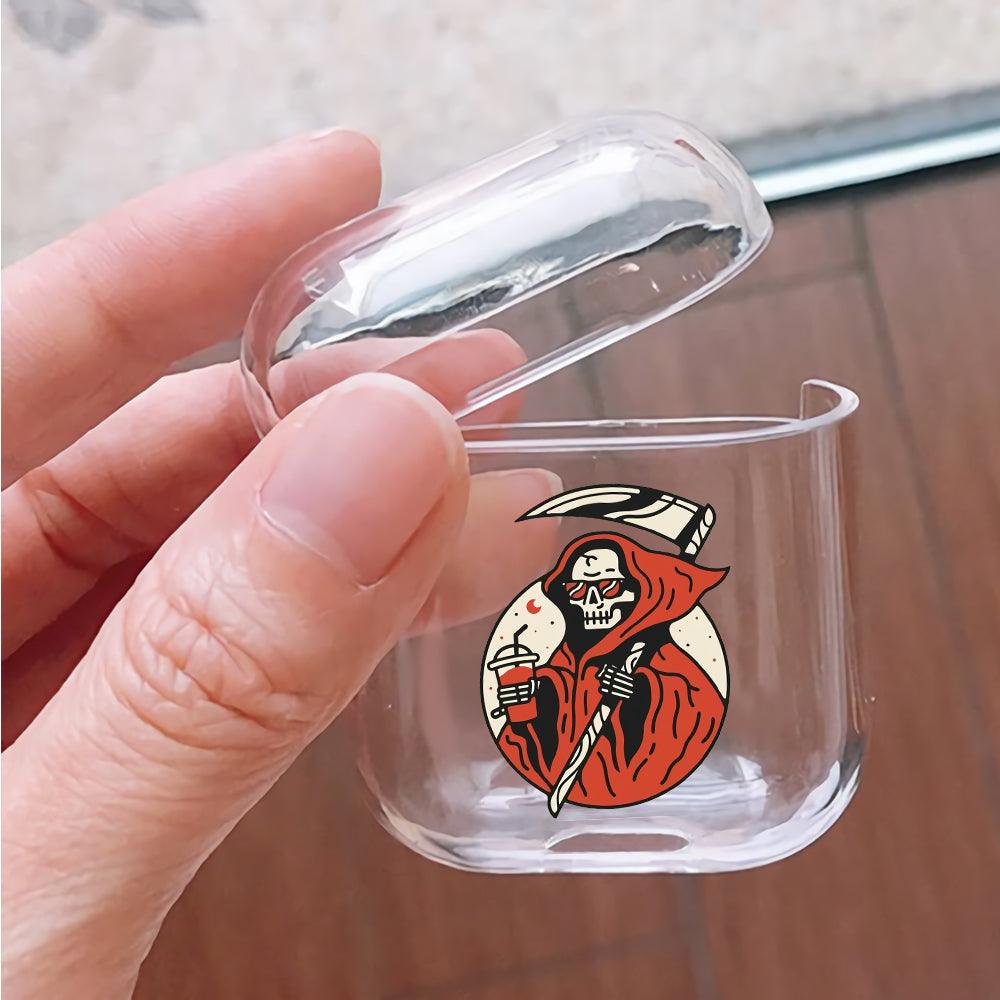 Tired Skull Apple Airpods Clear Case
