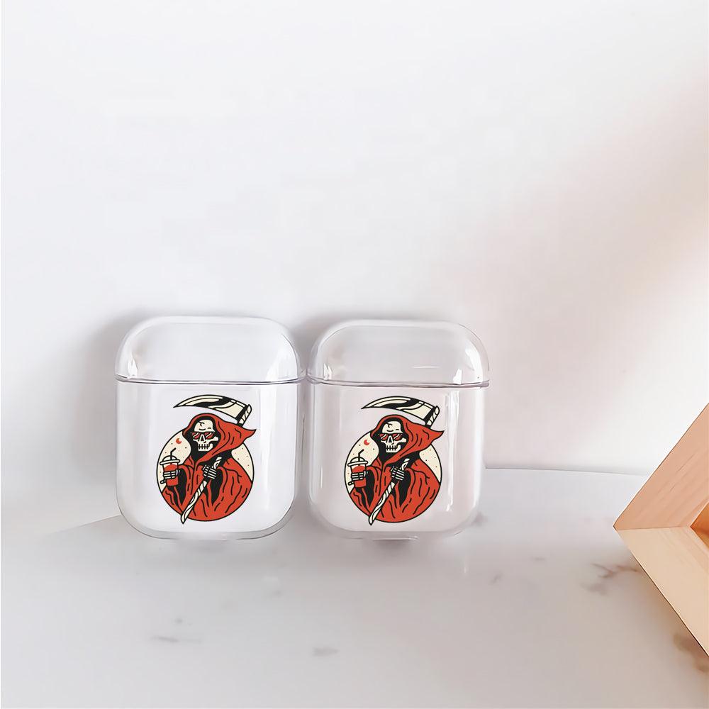 Tired Skull Apple Airpods Clear Case