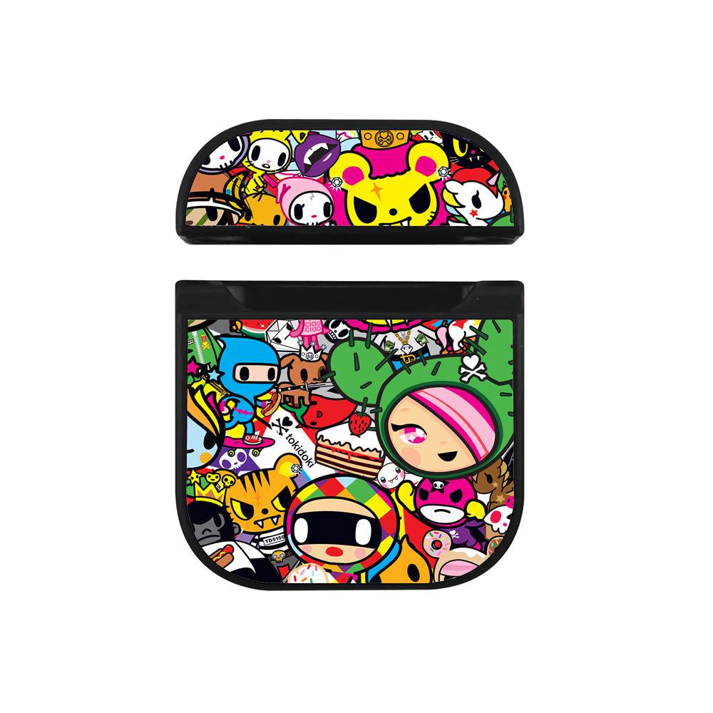 Tokidoki Sticker of All Characters Apple Airpods Case Black
