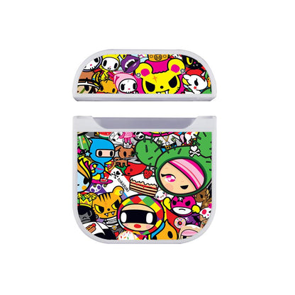 Tokidoki Sticker of All Characters Apple Airpods Case White