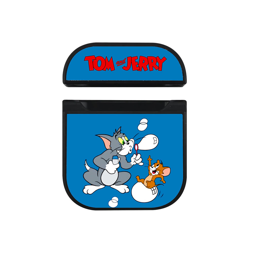 Tom And Jerry Soap Balloon Apple Airpods Case Black