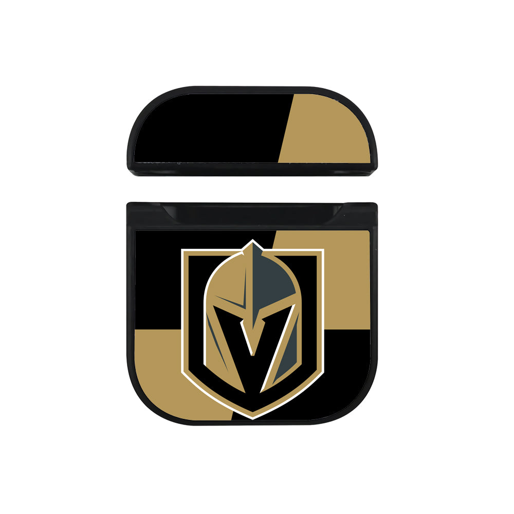 Vegas Golden Knights Black Gold Apple Airpods Case Black