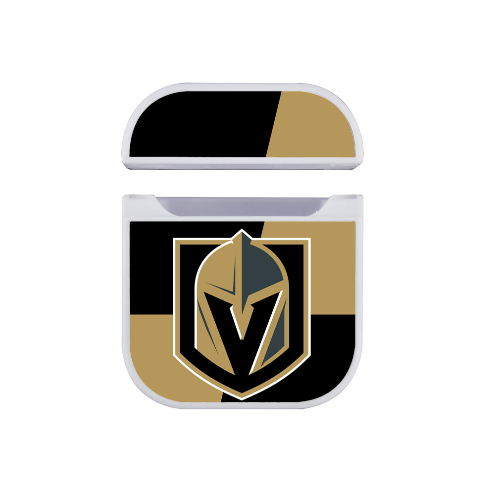 Vegas Golden Knights Black Gold Apple Airpods Case White