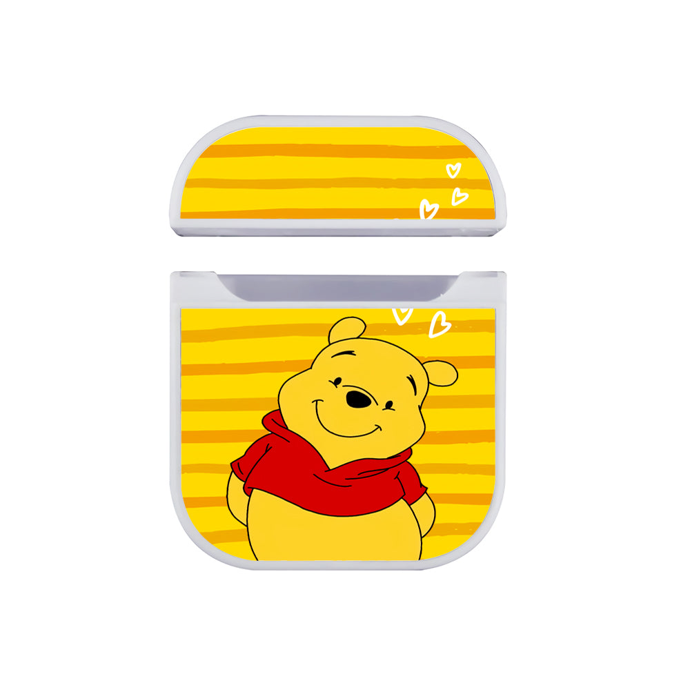 Winnie The Pooh Stripe And Love Apple Airpods Case White