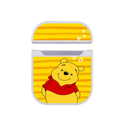 Winnie The Pooh Stripe And Love Apple Airpods Case White