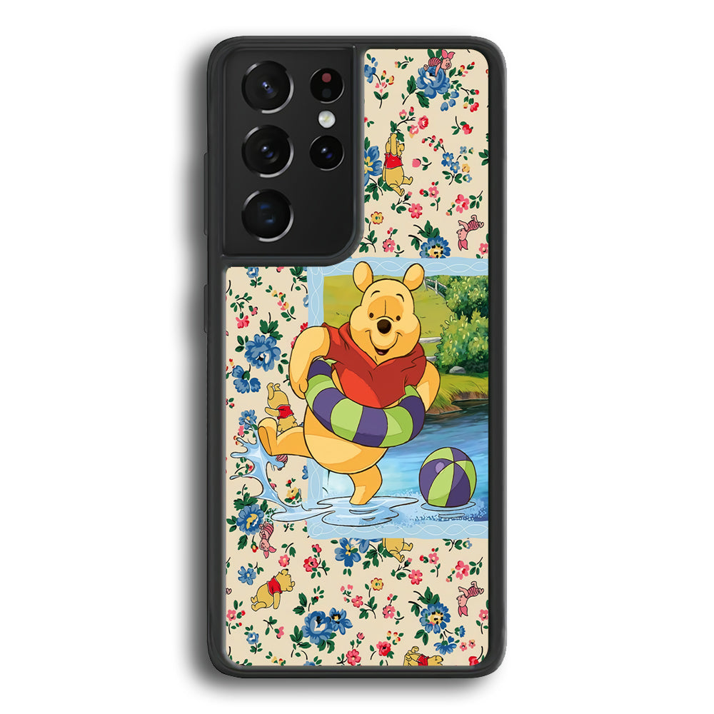 Winnie The Pooh Water Play Samsung Galaxy S21 Ultra Case