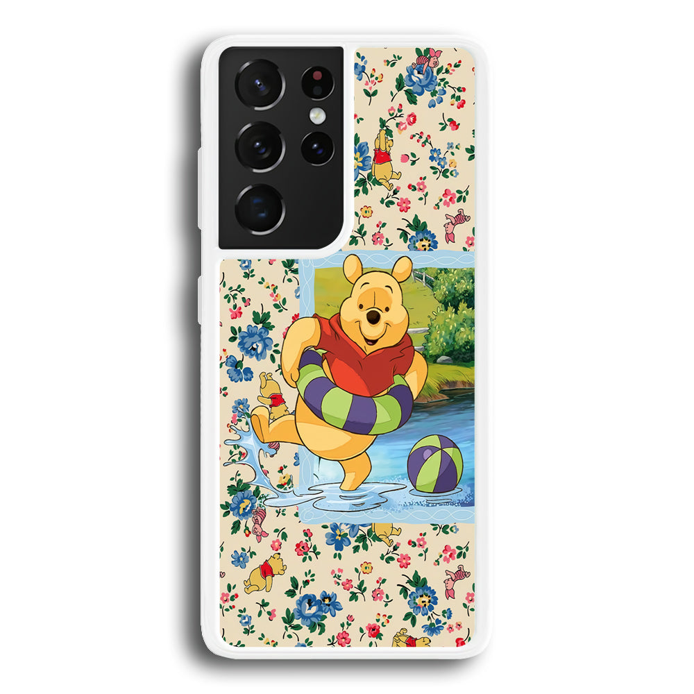 Winnie The Pooh Water Play Samsung Galaxy S21 Ultra Case