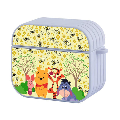 Winnie The Pooh on Honey Bee Field Apple Airpods 4 Case White