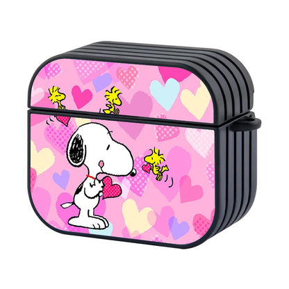 Woodstock Snoopy Valentine Day Apple Airpods 4 Case Black