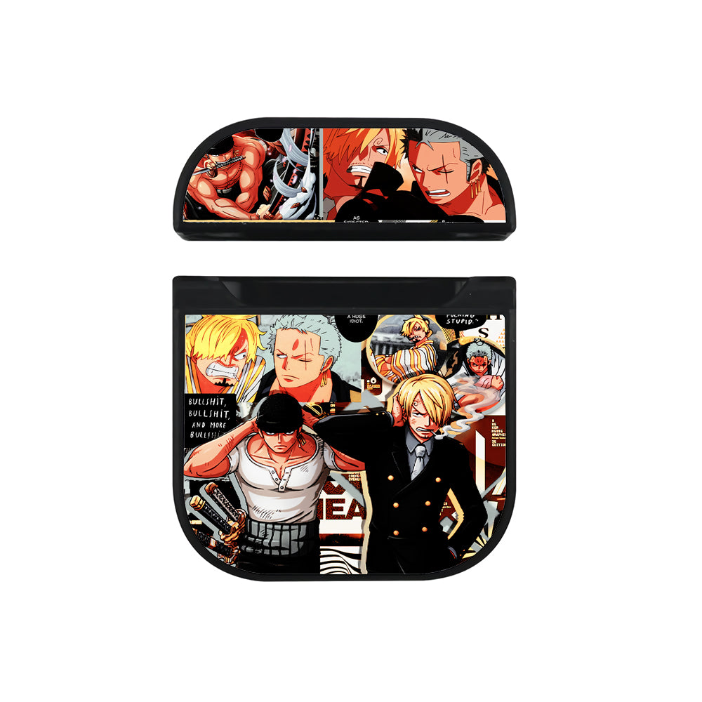 Zoro Sanji One Piece Comic Apple Airpods Case Black