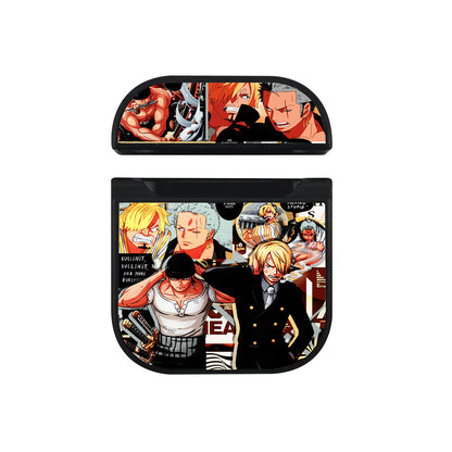Zoro Sanji One Piece Comic Apple Airpods Case Black