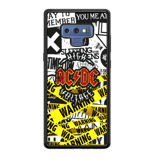 ACDC Warning It's High Voltage Samsung Galaxy Note 9 Case