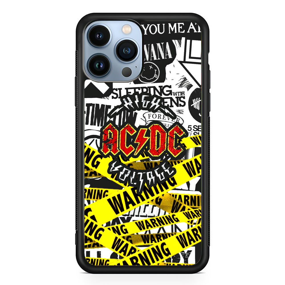 ACDC Warning It's High Voltage iPhone 13 Pro Max Case