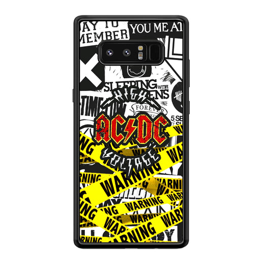 ACDC Warning It's High Voltage Samsung Galaxy Note 8 Case