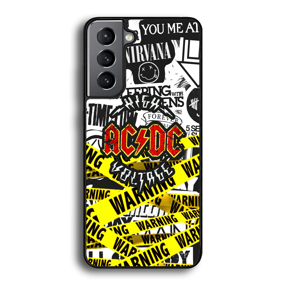 ACDC Warning It's High Voltage Samsung Galaxy S21 Plus Case - Carneyforia
