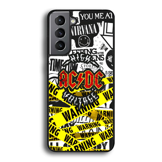 ACDC Warning It's High Voltage Samsung Galaxy S21 Plus Case - Carneyforia