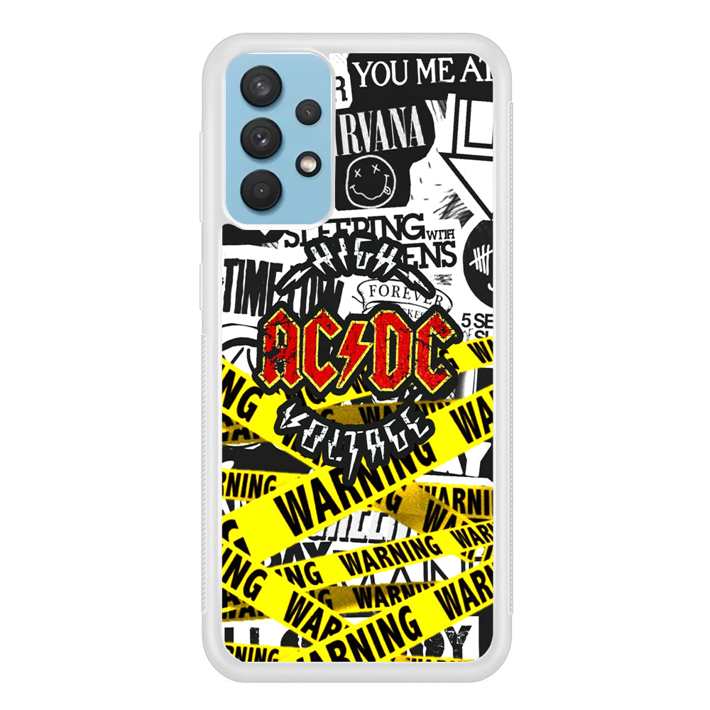 ACDC Warning It's High Voltage Samsung Galaxy A32 Case