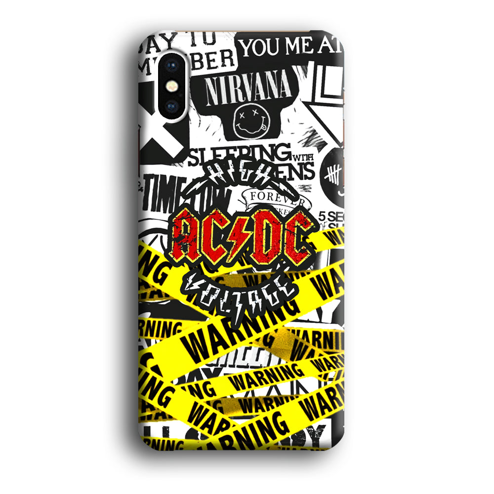 ACDC Warning It's High Voltage iPhone X Case