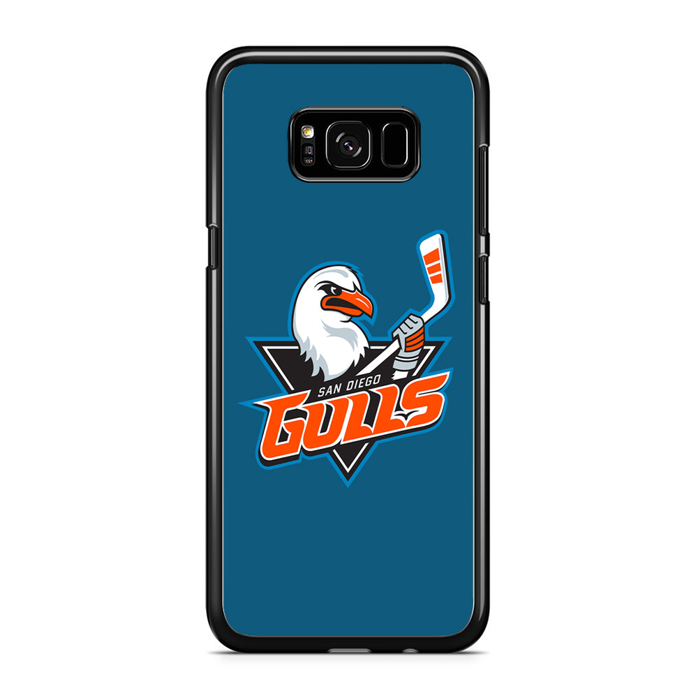 AHL San Diego Gulls Logo Samsung Galaxy S8 Plus Case Rubber Black (2D Case)