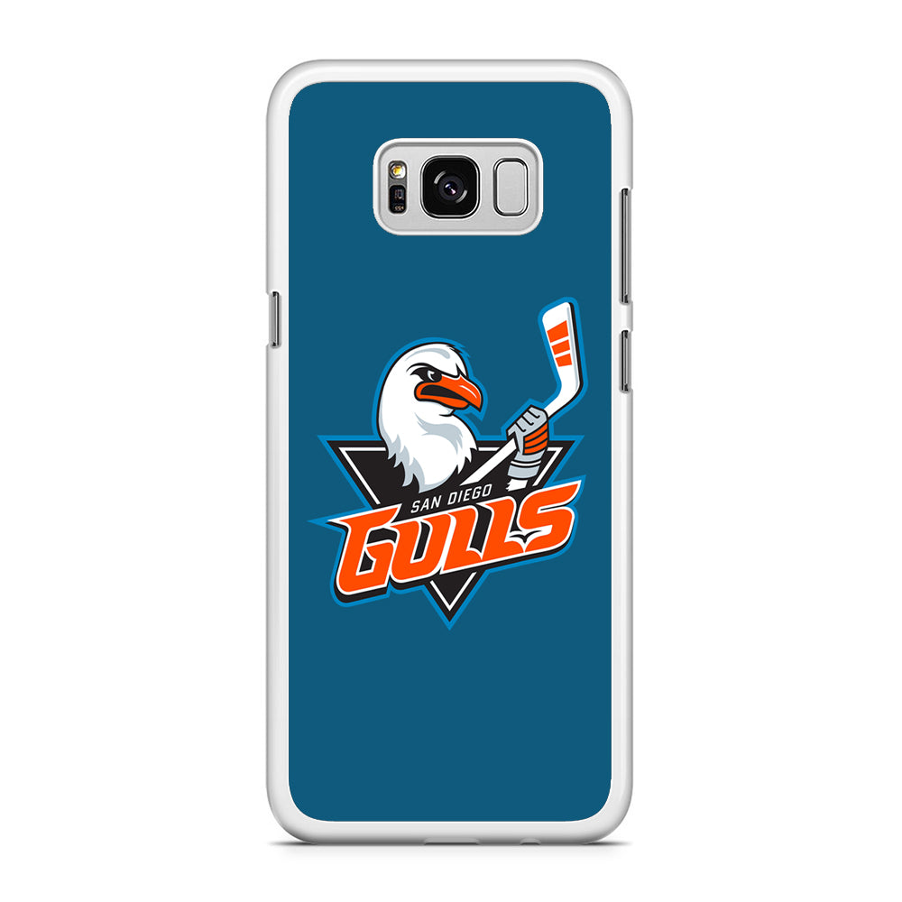 AHL San Diego Gulls Logo Samsung Galaxy S8 Plus Case Rubber White (2D Case)