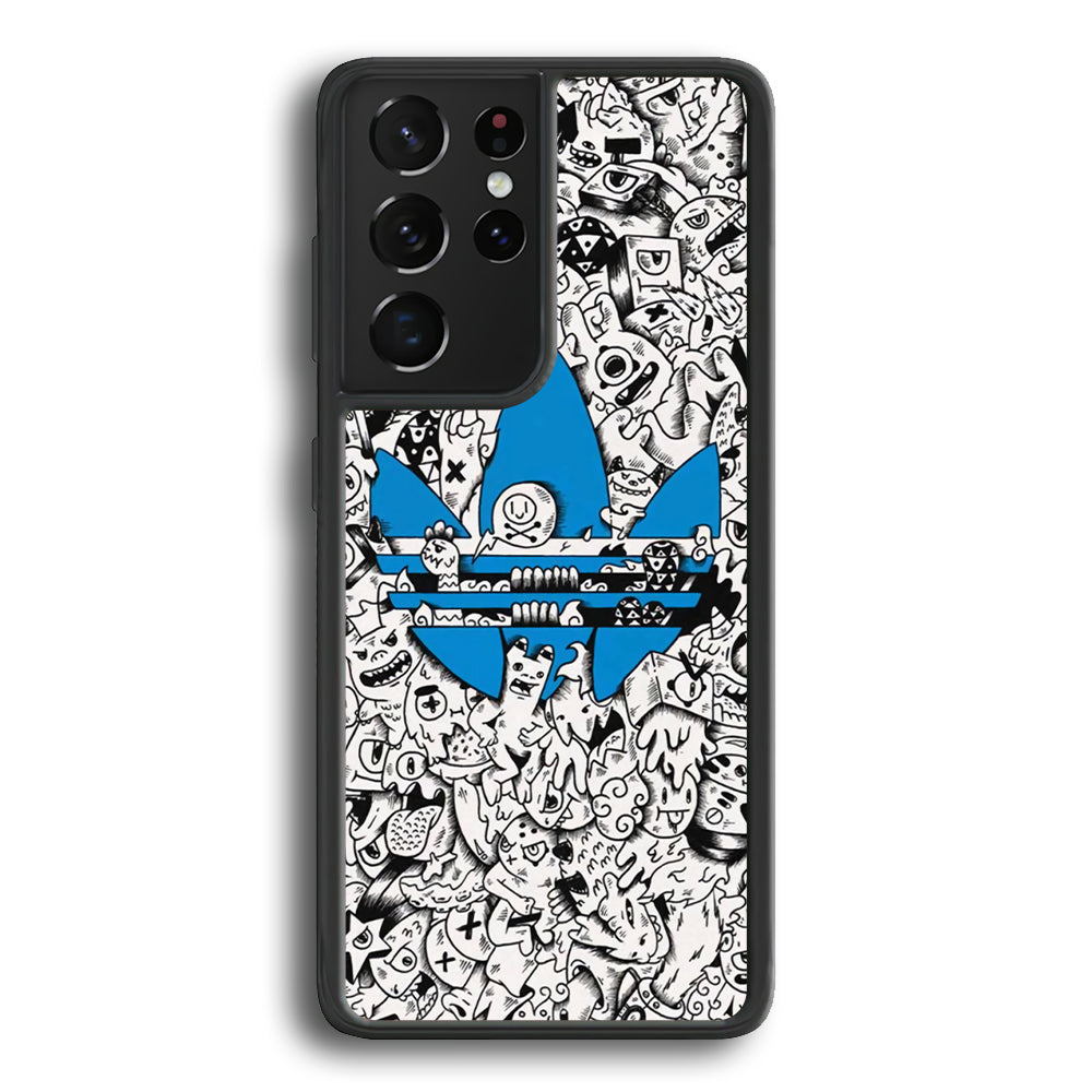 Adidas B&W Doodle Samsung Galaxy S21 Ultra Case