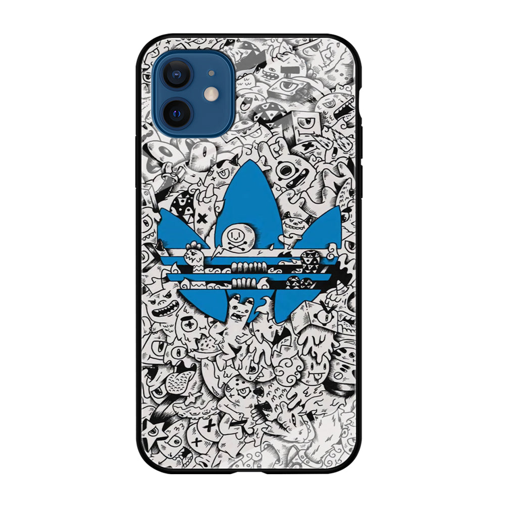 Adidas B&W Doodle iPhone 12 Case