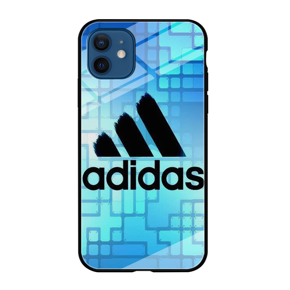 Adidas Logo Blue Abstract iPhone 12 Case