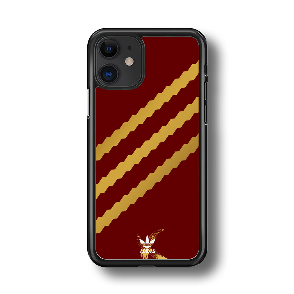 Adidas Stripe Royal Gold Maroon iPhone 11 Case