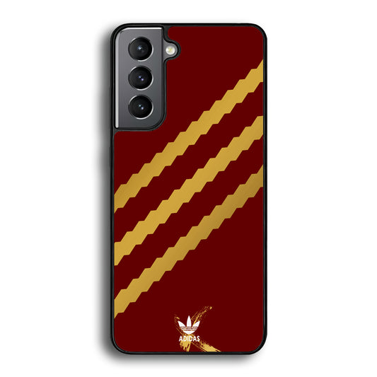 Adidas Stripe Royal Gold Maroon Samsung Galaxy S21 Plus Case - Carneyforia