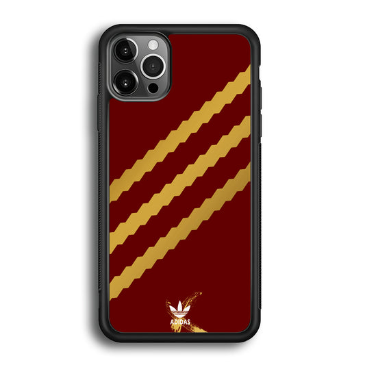 Adidas Stripe Royal Gold Maroon iPhone 12 Pro Max Case