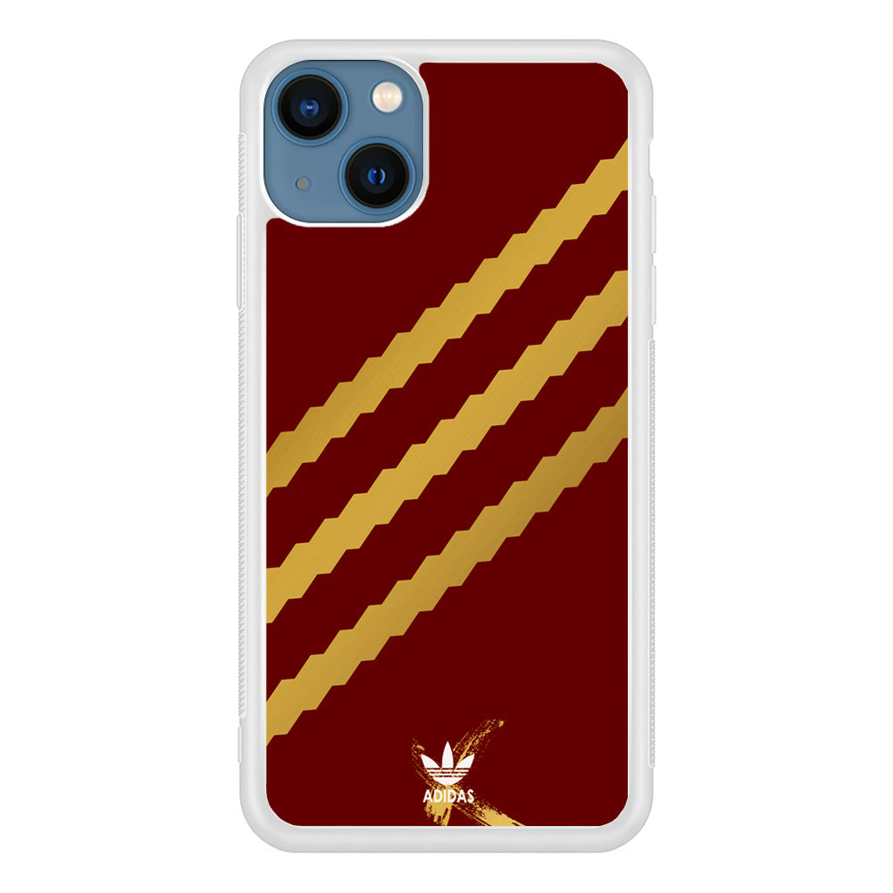 Adidas Stripe Royal Gold Maroon iPhone 13 Case