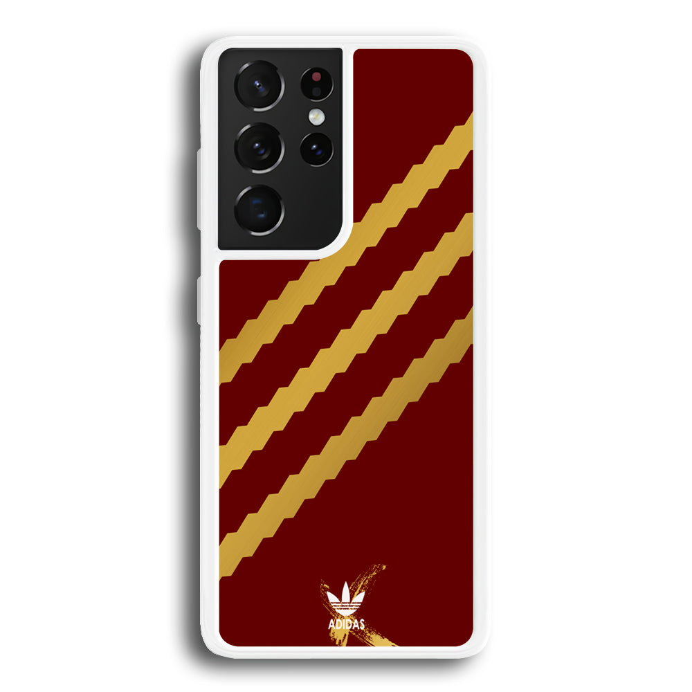 Adidas Stripe Royal Gold Maroon Samsung Galaxy S21 Ultra Case