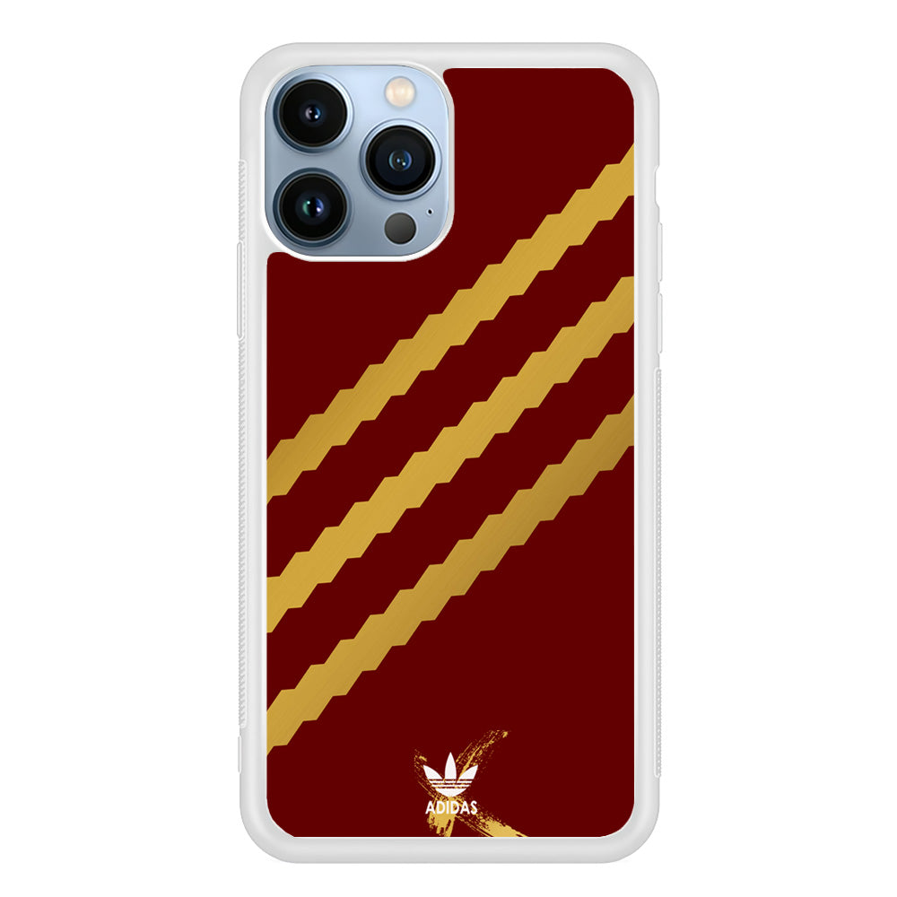 Adidas Stripe Royal Gold Maroon iPhone 13 Pro Max Case