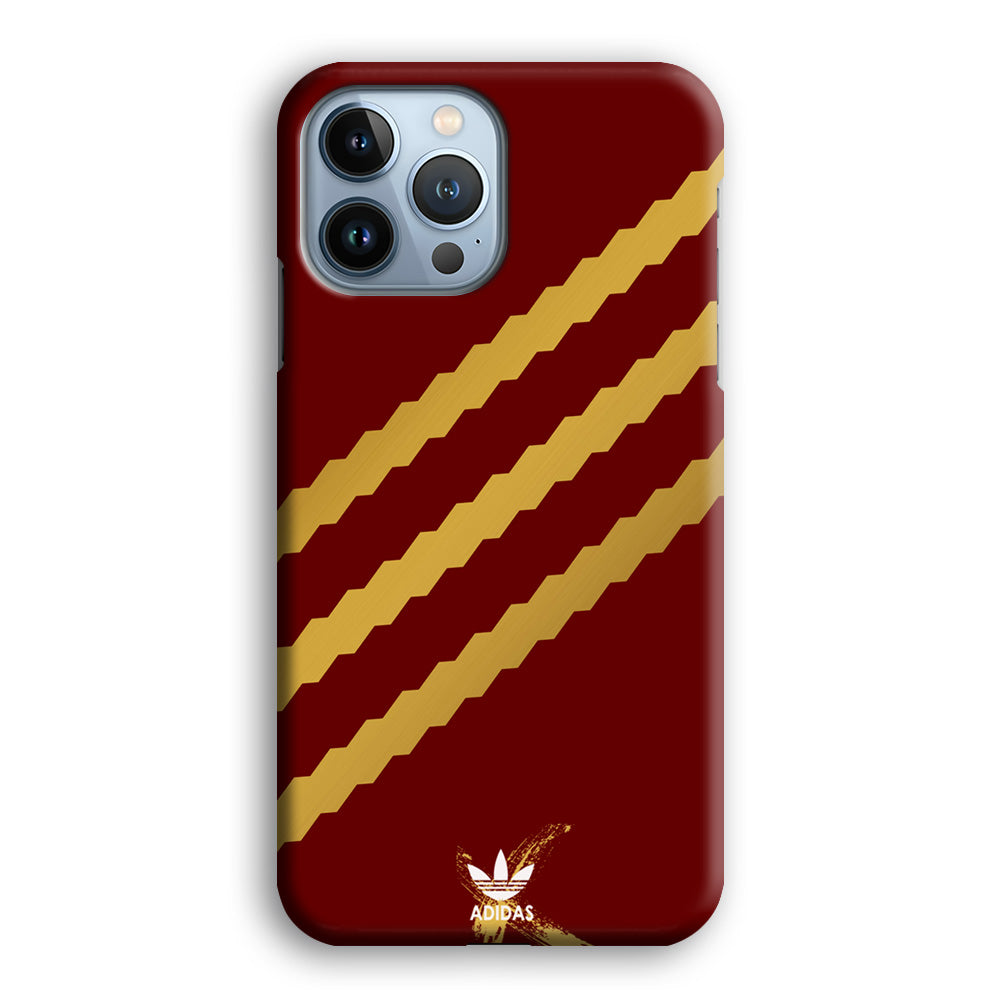 Adidas Stripe Royal Gold Maroon iPhone 13 Pro Max Case