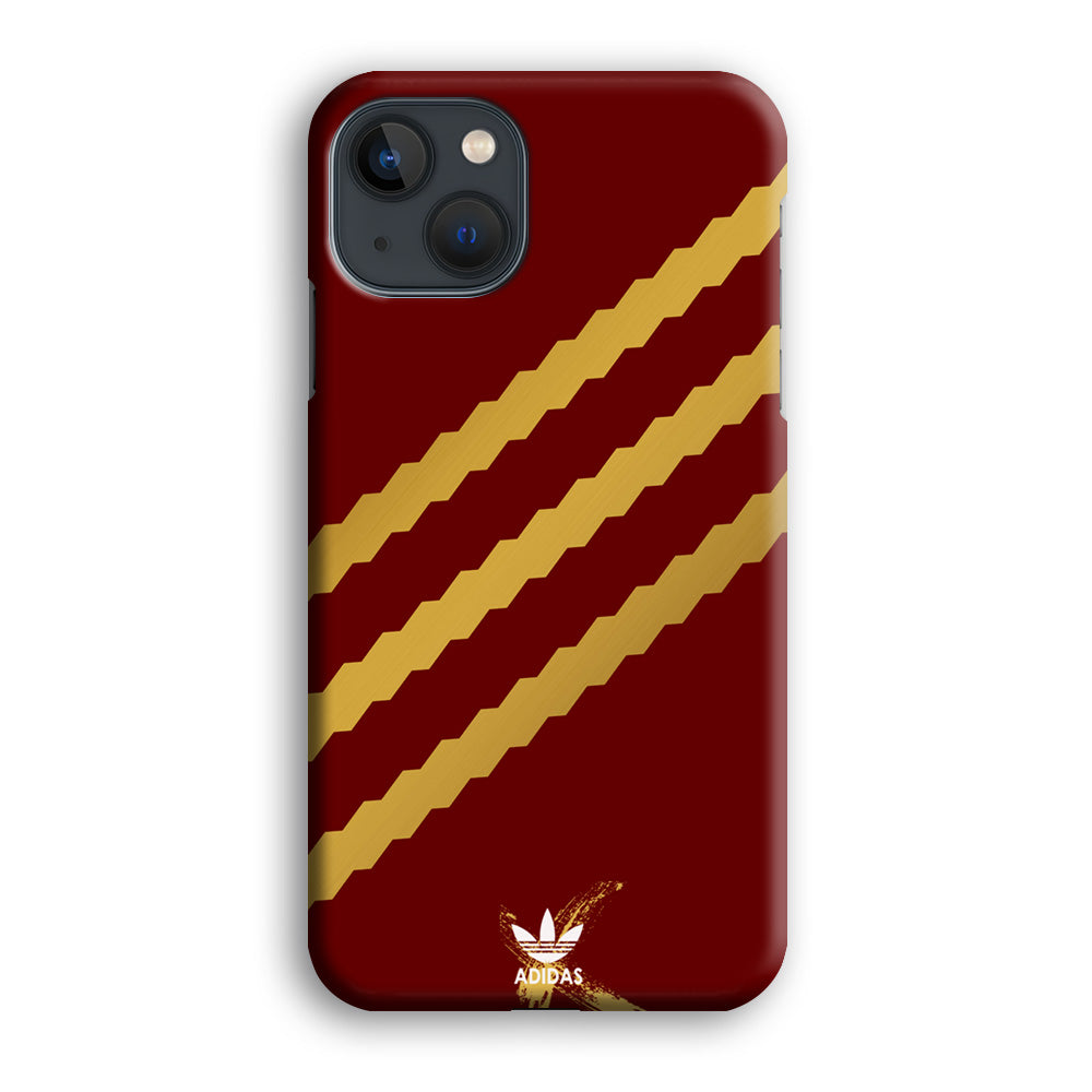 Adidas Stripe Royal Gold Maroon iPhone 13 Case