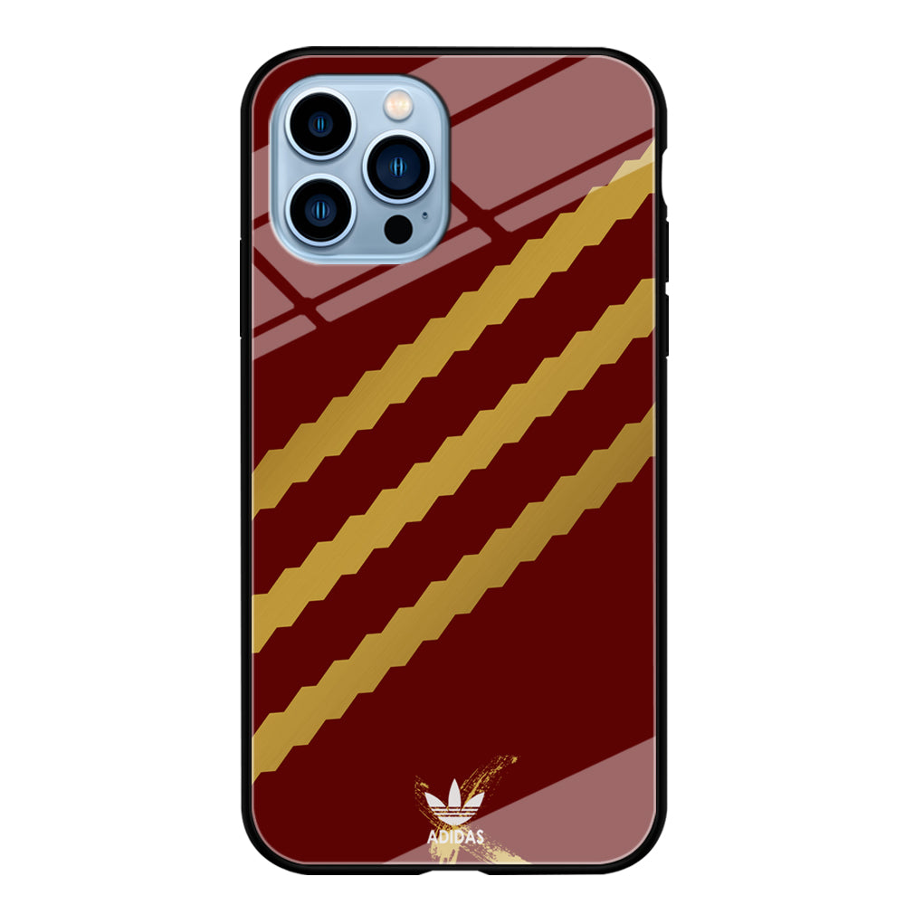 Adidas Stripe Royal Gold Maroon iPhone 13 Pro Max Case