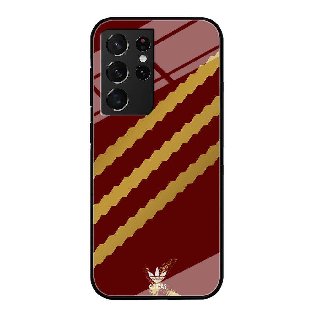 Adidas Stripe Royal Gold Maroon Samsung Galaxy S21 Ultra Case