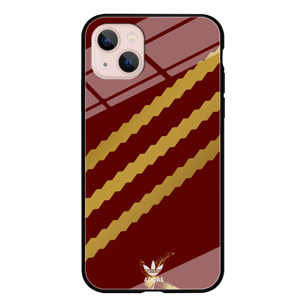 Adidas Stripe Royal Gold Maroon iPhone 13 Case