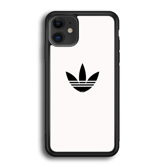 Adidas White Bone Logo Black iPhone 12 Case