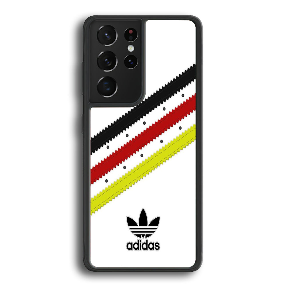 Adidas White Stripe Black Red Yellow Samsung Galaxy S21 Ultra Case