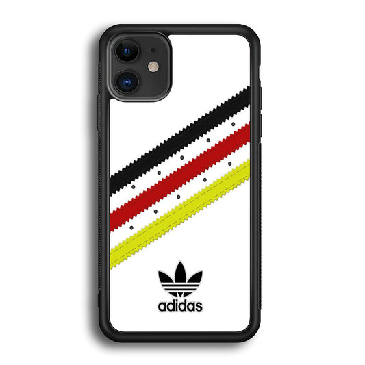 Adidas White Stripe Black Red Yellow iPhone 12 Case