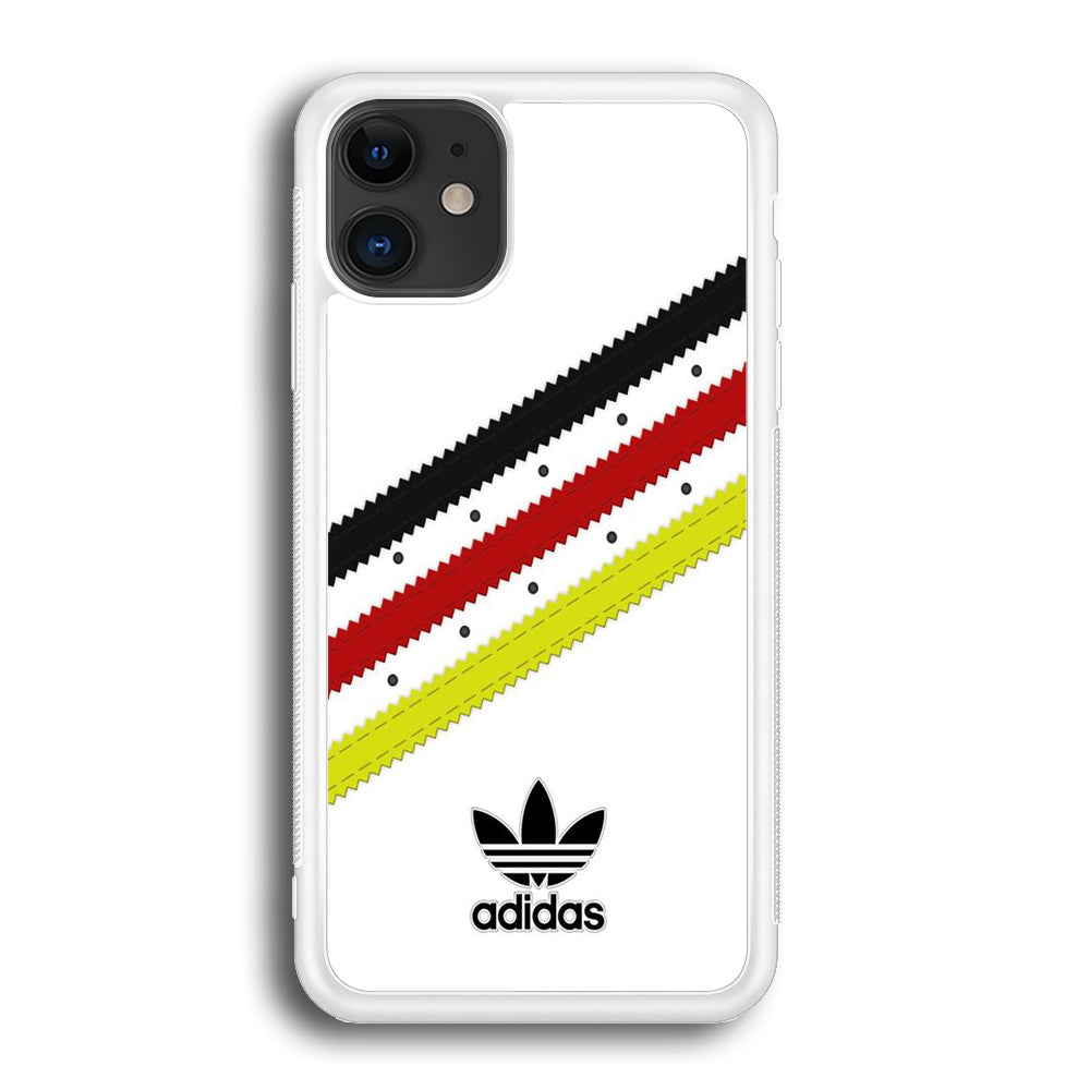 Adidas White Stripe Black Red Yellow iPhone 12 Case