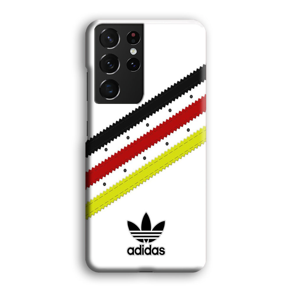 Adidas White Stripe Black Red Yellow Samsung Galaxy S21 Ultra Case