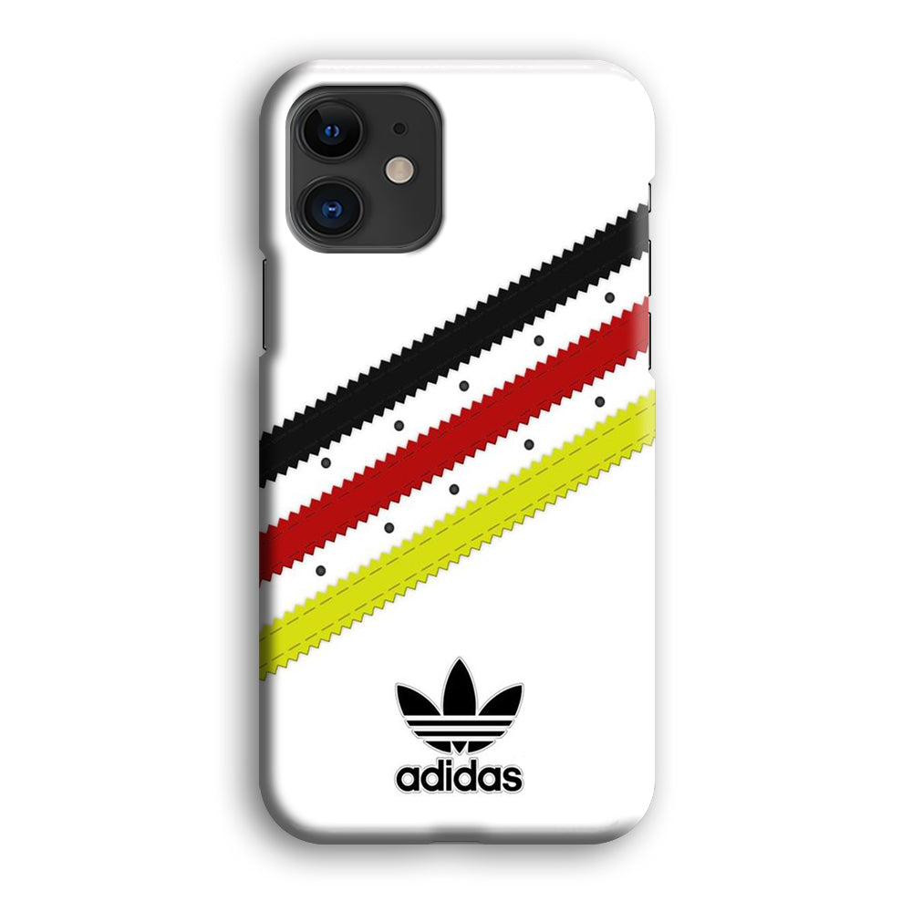 Adidas White Stripe Black Red Yellow iPhone 12 Case