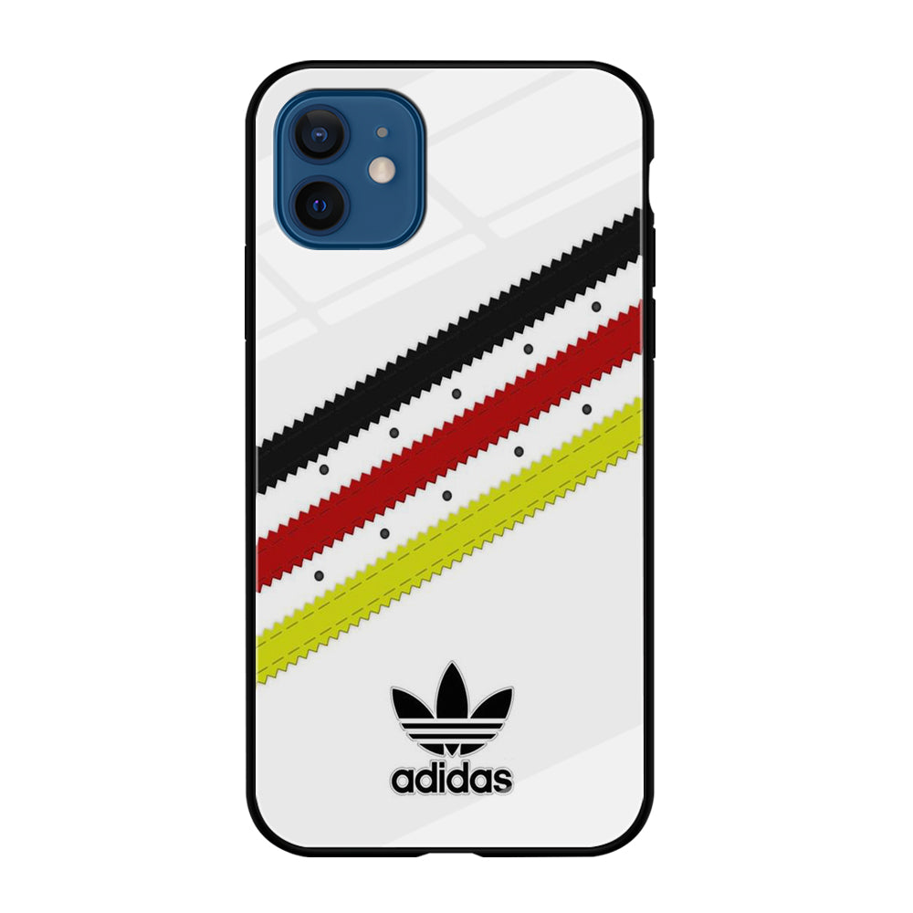 Adidas White Stripe Black Red Yellow iPhone 12 Case