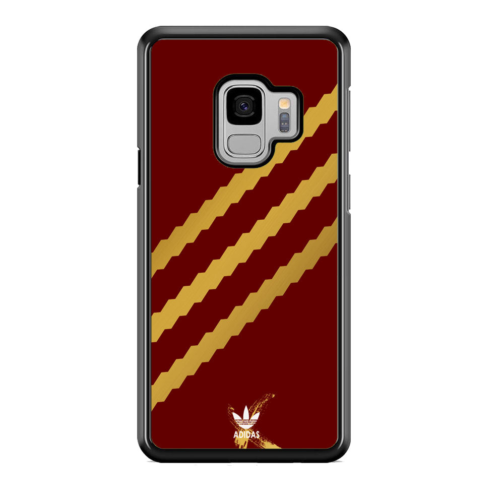 Adidas Stripe Royal Gold Maroon Samsung Galaxy S9 Case