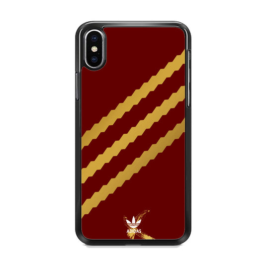 Adidas Stripe Royal Gold Maroon iPhone X Case