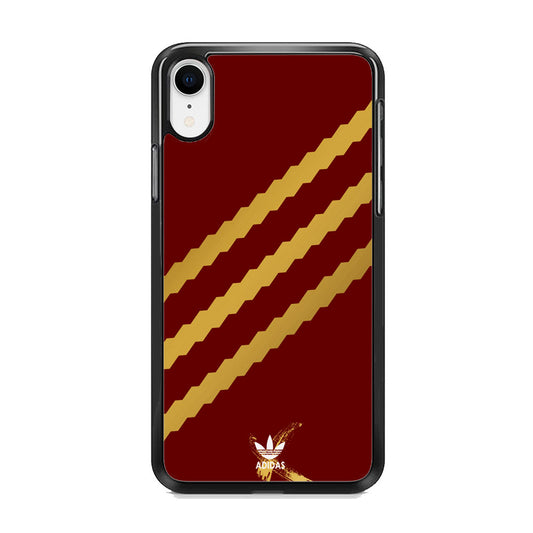 Adidas Stripe Royal Gold Maroon iPhone XR Case