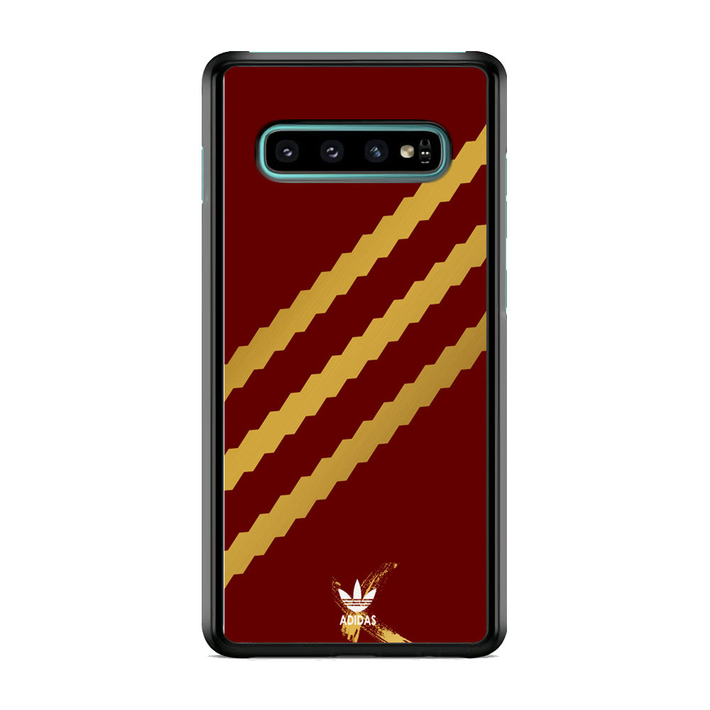 Adidas Stripe Royal Gold Maroon Samsung Galaxy S10 Case